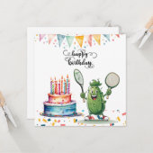 Pickleball Party Geburtstag Karte (Vorderseite/Rückseite Beispiel)