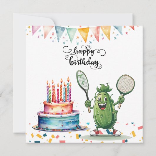 Pickleball Party Geburtstag Karte (Vorderseite)