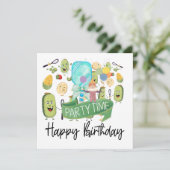 Pickleball Party Geburtstag Karte (Stehend Vorderseite)