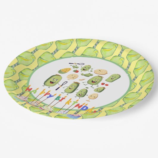 Pickleball Party Geburtstag Pappteller (Schrägansicht)