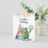 Pickleball Party Geburtstag Postkarte (Stehend Vorderseite)