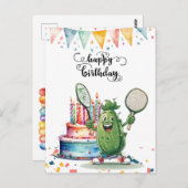 Pickleball Party Geburtstag Postkarte (Vorne/Hinten)