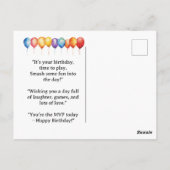 Pickleball Party Geburtstag Postkarte (Rückseite)