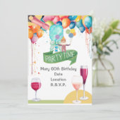 Pickleball-Party Geburtstagsaquarell Einladung (Stehend Vorderseite)