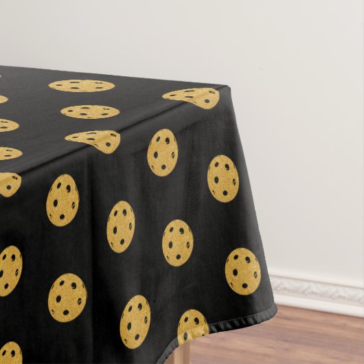 Pickleball Party Hochzeit Bachelor Black and Gold Tischdecke (Beispiel)