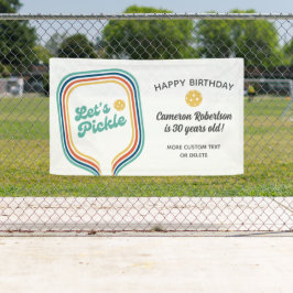 Pickleball-Party Lassen Sie uns die Retro-Streifen Banner
