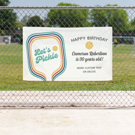 Pickleball-Party Lassen Sie uns die Retro-Streifen Banner (Insitu)