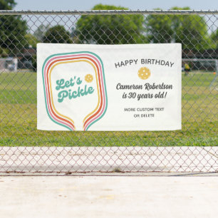 Pickleball-Party Lassen Sie uns die Retro-Streifen Banner