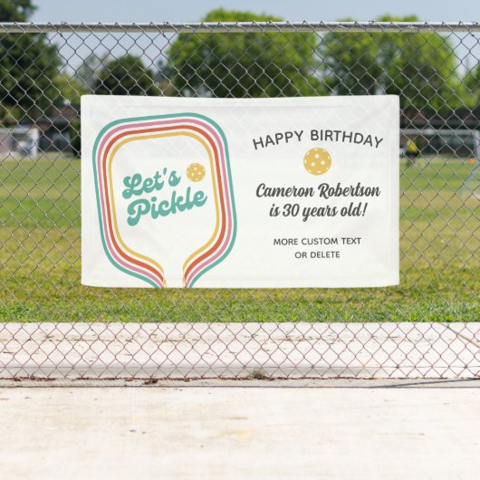 Pickleball-Party Lassen Sie uns die Retro-Streifen Banner (Insitu)
