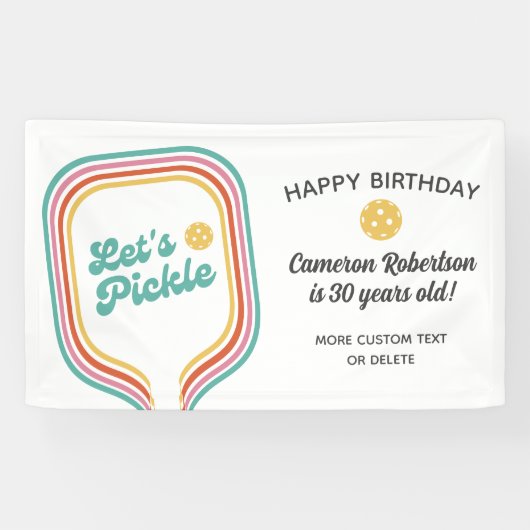 Pickleball-Party Lassen Sie uns die Retro-Streifen Banner (Horizontal)