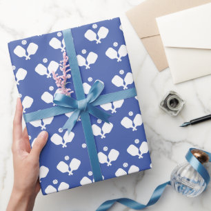 Pickleball Party Paddles Blue White Ball Geschenk Geschenkpapier