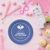 Pickleball Party Paddles Blue White Custom Pappteller (Party)