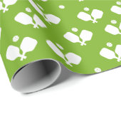 Pickleball Party Paddles Green White Ball Geschenk Geschenkpapier (Rolleneckpunkt)