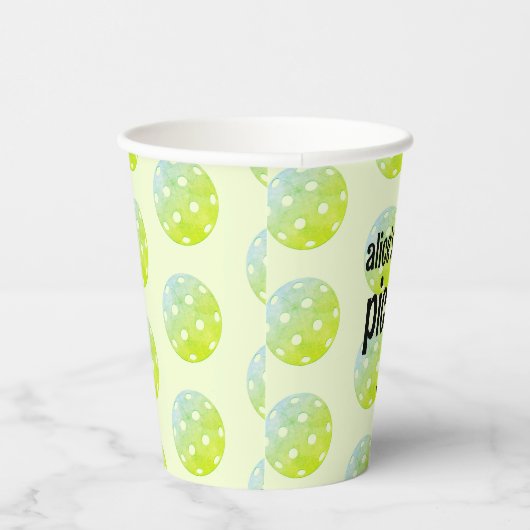 Pickleball Party Pickle Juckle Custom Green Pappbecher (Rechts)