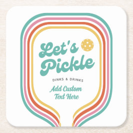 Pickleball-Party Pickle Retro-Regenbogenstreifen Rechteckiger Pappuntersetzer