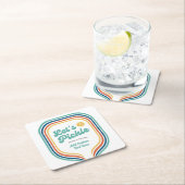 Pickleball-Party Pickle Retro-Regenbogenstreifen Rechteckiger Pappuntersetzer (Vor Ort)