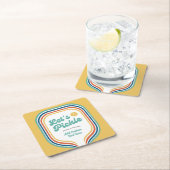 Pickleball-Party Pickle Retro-Regenbogenstreifen Rechteckiger Pappuntersetzer (Vor Ort)