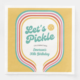 Pickleball-Party Pickle Retro-Regenbogenstreifen Serviette