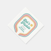 Pickleball-Party Pickle Retro-Regenbogenstreifen Serviette (Ecke)