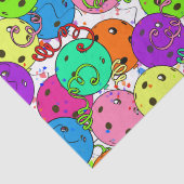 Pickleball Party Pickleball Ballons auf Weiß Seidenpapier (Detail)