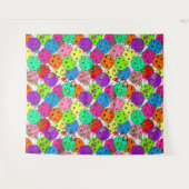 Pickleball Party Pickleball Ballons auf Weiß Wandteppich (Vorderseite (Horizontal))