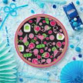 Pickleball Party Pink Cosmo Cocktails Green Limes Pappteller (Party)