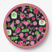 Pickleball Party Pink Cosmo Cocktails Green Limes Pappteller (Vorderseite)