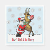 Pickleball Party Santa Reindeer Snowflakes Serviette (Vorderseite)