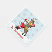 Pickleball Party Santa Reindeer Snowflakes Serviette (Ecke)