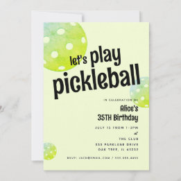 Pickleball Party Sportgrün individuelle Einladung
