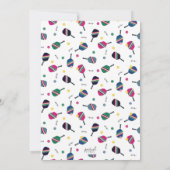 Pickleball Party Sports Blue Green Einladung (Rückseite)