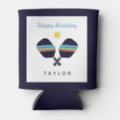 Pickleball Party Sports Dark Blue Strip Paddles Dosenkühler (Vorderseite)