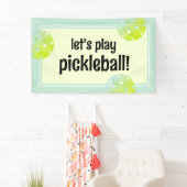 Pickleball Party Sports Green Custom Banner (Insitu)
