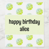 Pickleball Party Sports Green Custom Weinetikett (Einzelnes Label)