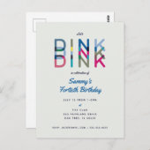 Pickleball Party Sports Lasse Rosa Party Einladung Postkarte (Vorne/Hinten)