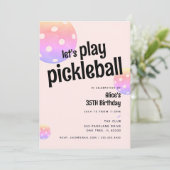 Pickleball Party Sports Pastell Party Einladung (Stehend Vorderseite)