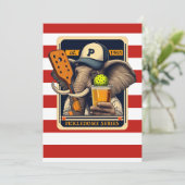 Pickleball Party Turnier Einladungen Elephant (Stehend Vorderseite)