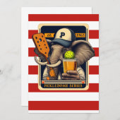Pickleball Party Turnier Einladungen Elephant (Vorne/Hinten)