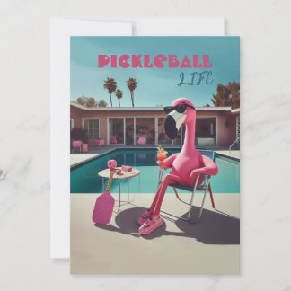 Pickleball Party Turnier Einladungen Flamingo