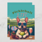 Pickleball Party Turnier Einladungen Frankreich (Vorne/Hinten)