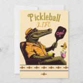 Pickleball Party Turnier Einladungen Krokodil (Rückseite)