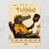 Pickleball Party Turnier Einladungen Krokodil (Vorne/Hinten)