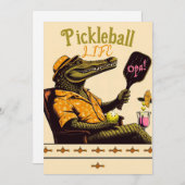 Pickleball Party Turnier Einladungen Krokodil (Vorne/Hinten)