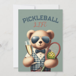 Pickleball Party Turnier Einladungen Teddy Bear