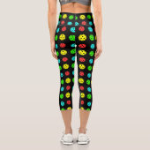 Pickleball Pattern multicolor Capri Leggings (Rückseite)
