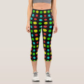 Pickleball Pattern multicolor Capri Leggings (Vorderseite)