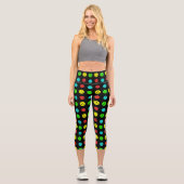 Pickleball Pattern multicolor Capri Leggings (Vorderseite)