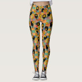 Pickleball Paul Klee Style Paddle Pattern Leggings (Vorderseite)