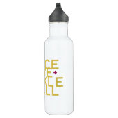 Pickleball Peace and Liebe Yellow Water Flasche Edelstahlflasche (Rechts)