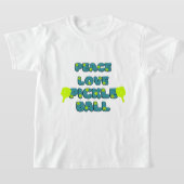 Pickleball Peace und Liebe mit blauer Schrift T-Shirt (Ablage )